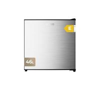 EVVO F22X - Mini réfrigérateur 46L en acier inoxydable à économie d'énergie, 80 kWh/an, 41 dB, réfrigérateur compact pour bureau, chambre et studio, mini réfrigérateur silencieux au design moderne