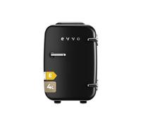 EVVO F4 Mini Réfrigérateur Rétro Noir 4L Mini Réfrigérateur Crèmes, Maquillage et Beauté Portable pour Chambre, Bureau et Voiture, Fonction Froid et Chaud, Silencieux, 12V/220V