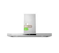 EVVO Hotte décorative 90 cm - Puissance 800 m³/h - Commande tactile et gestuelle - Filtre en aluminium et charbon actif - Classe énergétique A++