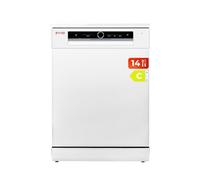 EVVO Lave-vaisselle 60 cm, capacité pour 14 couverts et avec troisième plateau, efficacité C, 8 programmes inclus, lavage rapide 30 min, lavage intelligent, ouverture automatique, modèle D4 blanc