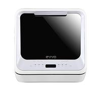 EVVO Lave-vaisselle de petite taille, compact et sans installation, pour bureau ou comptoir, 2 services, 6 pogrammes, séchage supplémentaire, programme ECO, programme automatique, démarrage différé,