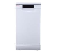 EVVO Lave-vaisselle étroit, largeur 45 cm, capacité pour 10 couverts, programme rapide 30 minutes, programme moyen charge, plateau supérieur réglable, 8 programmes, modèle D3 Slim, finition blanche