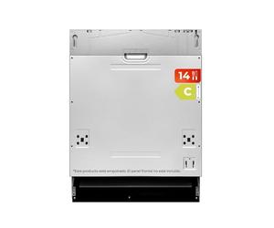 EVVO Lave-vaisselle intégré Di.2 Pro, 60 cm, capacité 14 couverts, témoin lumineux fin programme, programme rapide 30 minutes, 8 programmes, plateau supérieur réglable, programme moyen charge