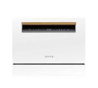 EVVO Lave-vaisselle taille compacte, table ou plan de travail, 6 services, 8 programmes, séchage supplémentaire, programme ECO, programme auto-lavage, départ différé, mini D (blanc)