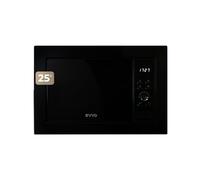 EVVO Micro-ondes intégré Mi35 Black - 25 litres, four à micro-ondes multifonction, fonction grill, 1000 W, affichage numérique, verrouillage enfant et minuterie de 60 minutes, noir