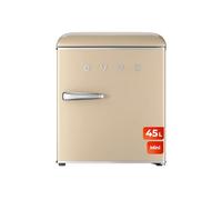 EVVO Mini réfrigérateur rétro 45 litres de capacité, design vintage, basse consommation, silencieux, contrôle de température, organisateur d'espace, réfrigérateur Mini F20 rétro, couleur beige