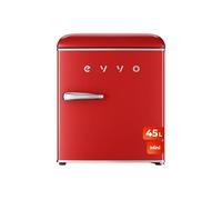EVVO Mini réfrigérateur rétro, 45 litres de capacité, design vintage, faible consommation, silencieux, contrôle de température, organisateur d'espace, réfrigérateur Mini F20 rétro, couleur rouge