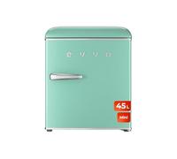 EVVO Mini réfrigérateur rétro 45 litres de capacité, design vintage, faible consommation, silencieux, contrôle de température, organisateur d'espace, réfrigérateur Mini F20 rétro, couleur vert pastel