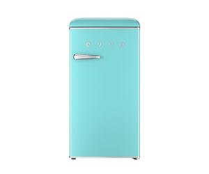 EVVO Petit réfrigérateur rétro, capacité de 84 l + congélateur de 11 litres, design vintage, économie d'énergie, silencieux, contrôle de la température, lumière LED, mini réfrigérateur, réfrigérateur