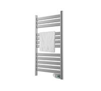 EVVO Porte-serviettes électrique en acier C500, 450 W, jusqu'à 8 m2, efficace et silencieux, protection contre la surchauffe, protection anti-éclaboussures, mode 2 heures (acier)