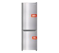 EVVO Réfrigérateur Combi No Frost 180 cm inox F52, moteur Inverter, système de refroidissement Multi Air Flow, lumière LED intérieure, Smart ECO, Fast Cooling, efficacité énergétique E
