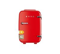 EVVO Réfrigérateur Mini F4 Retro (Rouge) 4L Vintage Design Silencieux Compact pour Chambre Bureau Cosmétique Boissons Économie d'énergie