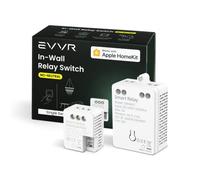 EVVR Smart In - Commutateur de relais mural non neutre - Compatible avec module encastré Apple HomeKit 2,4 GHz Wi-Fi (kit singel, 1 commutateur relais + 1 module Sub Switch), blanc