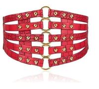 EVWGNPQRV Ceinture à rivets, Ceinture corset élastique large à nouer rivets PU 65 cm multicolore(Select Colour Name,65 cm)