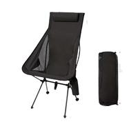 EVWGNPQRV Chaise de Camping Pliable et Portable, Chaise de pêche Camping Pliante extérieure avec Appui-tête en Alliage d'aluminium Noir, Blanc crème(Black)