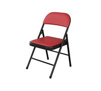 EVWGNPQRV Chaise Pliante, Chaise Pliante en Acier portative for Le Bureau dinant la Maison intérieure extérieure Multicolore(Black Red)