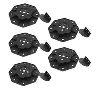 EVWGNPQRV Pied de terrasse, 5 pcs Black Adjustable Height Decking Pedestal 15x15x3 cm