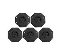 EVWGNPQRV Pied de terrasse, Deck Support Pedestal Black 5 Pcs Adjustable Height 18-30mm