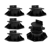 EVWGNPQRV Pied de terrasse, Deck Support Pedestals 5 Pcs Adjustable Height 30-140cm Black for Wood Metal Decking(60 140mm)