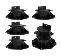 EVWGNPQRV Pied de terrasse, Deck Support Pedestals Height Adjustable for Wood Metal Black 30-140cm Pack of 5(60 140mm)