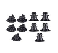 EVWGNPQRV Pied de terrasse, Decking Pedestal Bearing Bracket Fittings Black Adjustable Height 3-14cm Pack of 5
