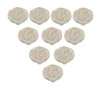 EVWGNPQRV Poignées de tiroirs vintage, Boutons de tiroir, poignées d'armoire, multicolores, plusieurs tailles, 10 pièces(Ivory White+Gold,(Single Hole))
