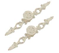 EVWGNPQRV Poignées de tiroirs vintage, Poignées de tiroir et porte multicolores en forme fleur, plusieurs tailles, 2 pièces(Ivory White+Gold,(Hole Distance 160mm))