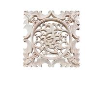 EVWGNPQRV Sculptures Florales pour Meubles, Sculpture sur Bois, Appliques Florales, décalcomanies for décoration de Meubles, Plusieurs Tailles(R-19cmX19cm)