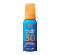 EVY Mousse Solaire Sport SPF30 en Format Voyage (100ml) pour l'Extérieur - extrêmement résistante à la transpiration et à l'eau, protection solaire à action prolongée et nourrissante