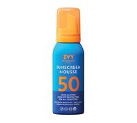Evy Technology Mousse solaire Sport SPF50 – Résistante transpiration & eau, sans parfum, vegan
