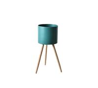 Evym Cache-pot en fer diamètre 20 cm, bois style scandinave intérieur/extérieur, couleur tendance (vert)