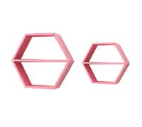 Evzvwruak Lot de 2 étagères hexagonales en nid d'abeille, étagère murale de rangement, étagère murale hexagonale, rose