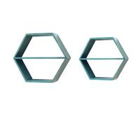 Evzvwruak Lot de 2 étagères hexagonales en nid d'abeille - Étagère murale de rangement murale hexagonale - Vert