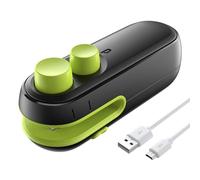 Evzvwruak Mini Scelleuse de, Refermeuse de en Plastique Portable Rechargeable, Machine de Scellage de sous Vide Portable Durable Facile à Installer Facile à Utiliser Noir et Vert