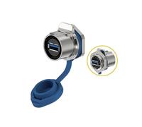 EW-LP24 Câble de signal M24 étanche IP68 0,5 m Connecteur USB 3.0 Type A Panne/Écrou Prise femelle (douille écrou)