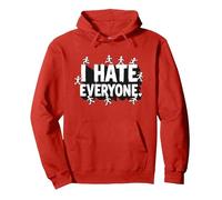 Ew People I Hate Everyone Sarcastique Introverti Humour Sweat à Capuche, Unisexe pour Adultes, Rouge, XL