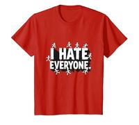 Ew People I Hate Everyone Sarcastique Introverti Humour T-Shirt, Enfant, Rouge, 6 Ans