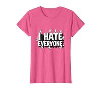 Ew People I Hate Everyone Sarcastique Introverti Humour T-Shirt, Femme, Rose chiné, L