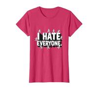 Ew People I Hate Everyone Sarcastique Introverti Humour T-Shirt, Femme, Rouge chiné, L