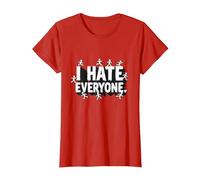 Ew People I Hate Everyone Sarcastique Introverti Humour T-Shirt, Femme, Rouge, M