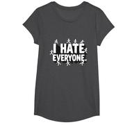 Ew People I Hate Everyone Sarcastique Introverti Humour T-Shirt, Fille, Chiné Foncé, L