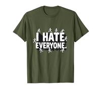 Ew People I Hate Everyone Sarcastique Introverti Humour T-Shirt, Homme, Olive, S