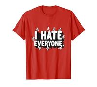 Ew People I Hate Everyone Sarcastique Introverti Humour T-Shirt, Homme, Rouge, XXL