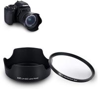 EW63C Pare-Soleil Baïonnette avec Filtre UV pour Canon RF-S 14-30mm F4-6.3 sur Caméra EOS R50 V, EF-S 18-55mm F3.5-5.6 F4-5.6, RF 24-50mm F4.5-6.3 is STM Objectif, Remplace Canon EW-63C