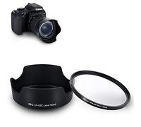EW63C Pare-Soleil Baïonnette avec Filtre UV pour Canon RF-S 14-30mm F4-6.3 sur Caméra EOS R50 V, EF-S 18-55mm F3.5-5.6 F4-5.6, RF 24-50mm F4.5-6.3 is STM Objectif, Remplace Canon EW-63C