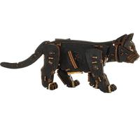 EWA Eco-Wood-Art Black Kitten Mechanischer Holzbausatz eines Kätzchens mit Federmotor, erhältlich in 3 Farbvarianten: Naturholz, Schwarz, Ingwer