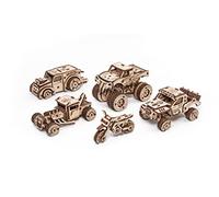 Generique Kit de puzzles en bois 3D, Ensemble de véhicules 364 pièces, sans colle, naturel