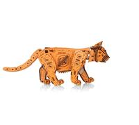 EWA Eco-Wood-Art Ginger Kitten Mechanischer Holzbausatz eines Kätzchens mit Federmotor, erhältlich in 3 Farbvarianten: Naturholz, Schwarz, Ingwer
