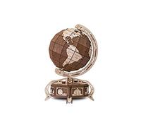 EWA Eco-Wood-Art Modèle Construire avec boîte secrète 3D mécanique en Bois-Puzzle pour Adultes et Adolescents-Assemblage sans colle-393 pièces, Globe Brown, Brun, Naturel DER GLOBUS Braun