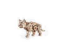 EWA Eco-Wood-Art WILD CAT EWA Eco-Wood-Art-3D-Puzzle en bois pour adolescents et adultes Kit de bricolage chat, à monter soi-même, pas besoin de colle-508 pièces, naturel